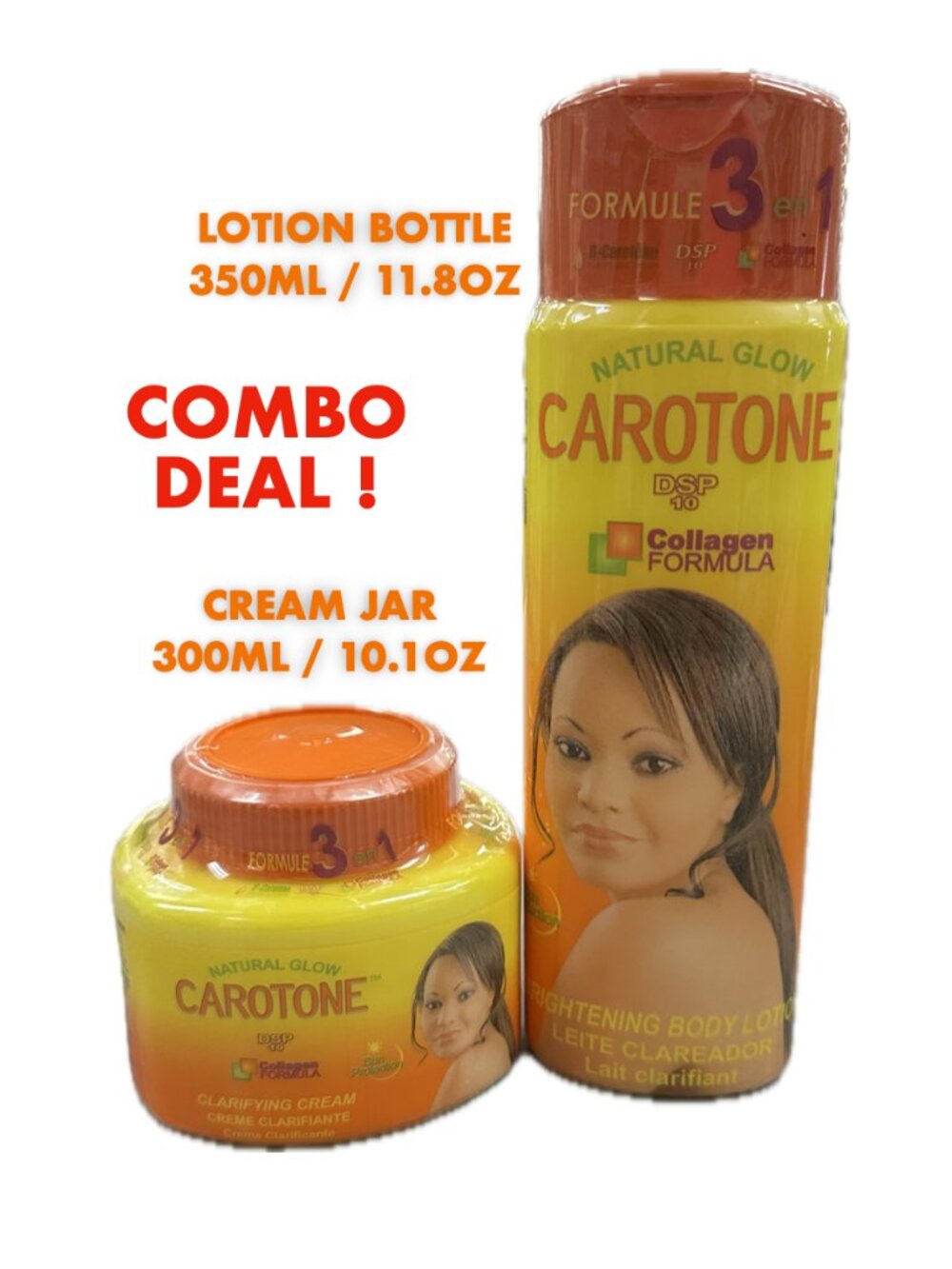 Skin Lightening Brightening Carrot Cream 300ml  + Lotion 350ml [ COMBO DEAL ]